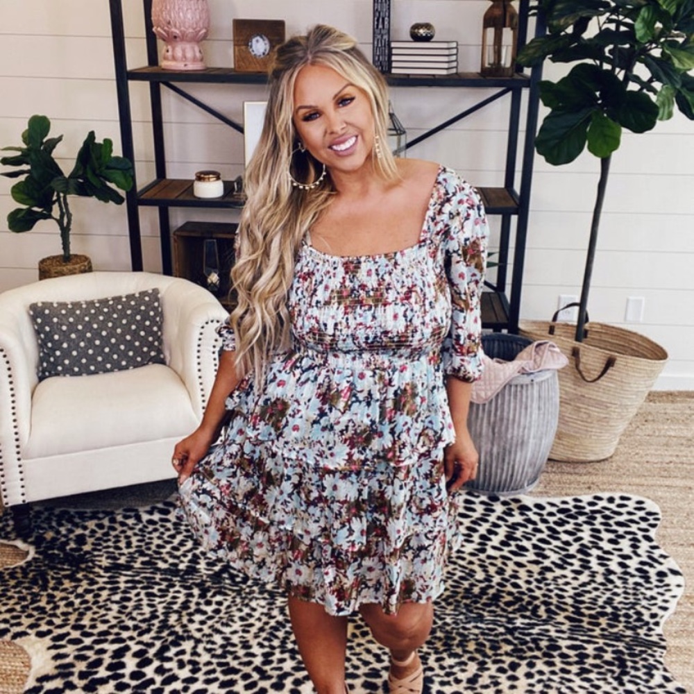 ODDY floral smocked dress size L